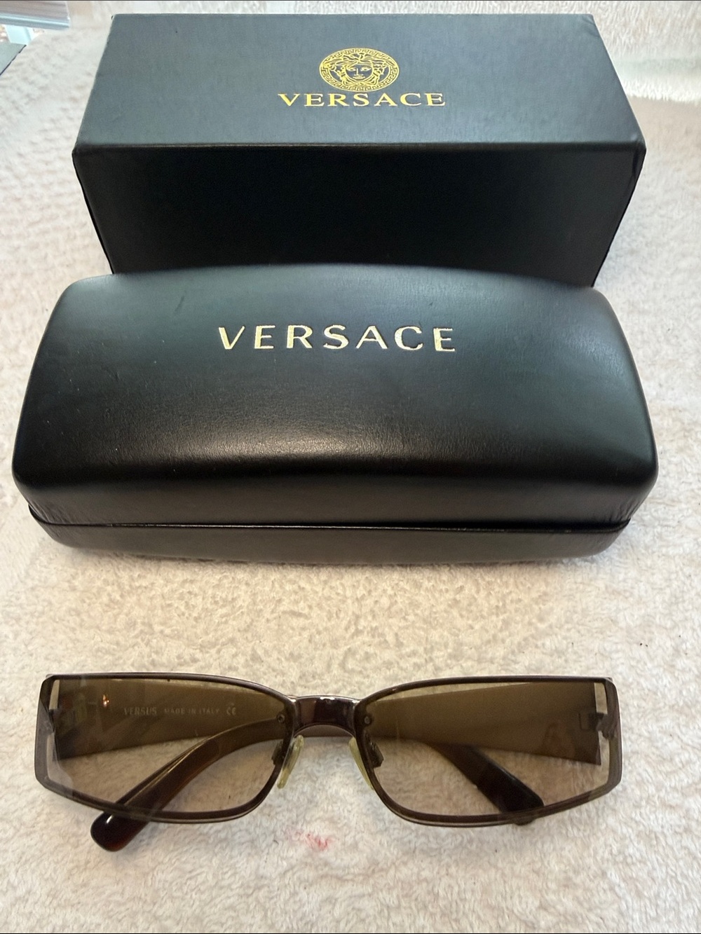 Versace Versus Unisex Slim Rectangular Sunglasses